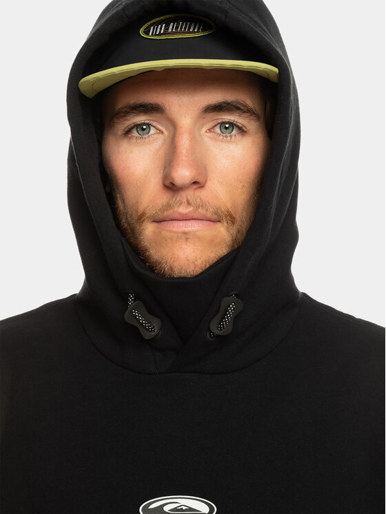 Quiksilver Quiksilver Džemperis ar kapuci Big Logo Tech Otlr EQYFT04786 Melns Regular Fit