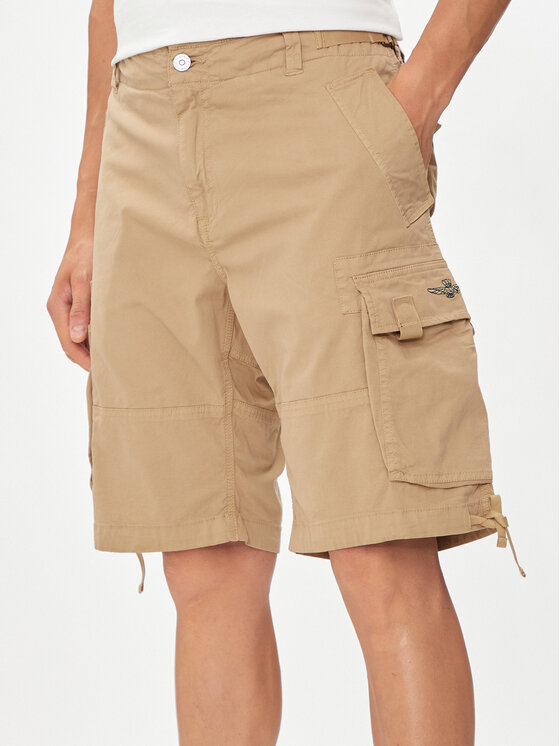 Aeronautica Militare Aeronautica Militare Шорти от плат 241BE003CT3300 Бежов Regular Fit