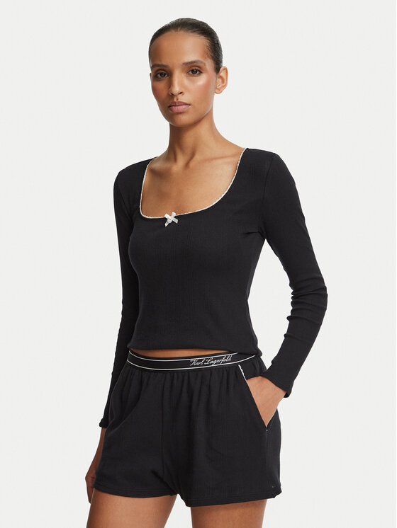 KARL LAGERFELD KARL LAGERFELD Pižama B4W45017 Juoda Regular Fit