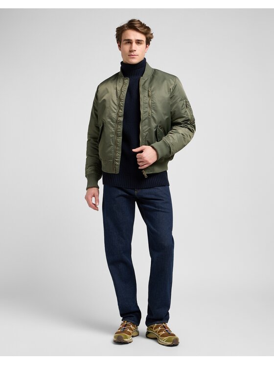 Lee Lee Kurtka bomber Bomber Zielony Regular Fit