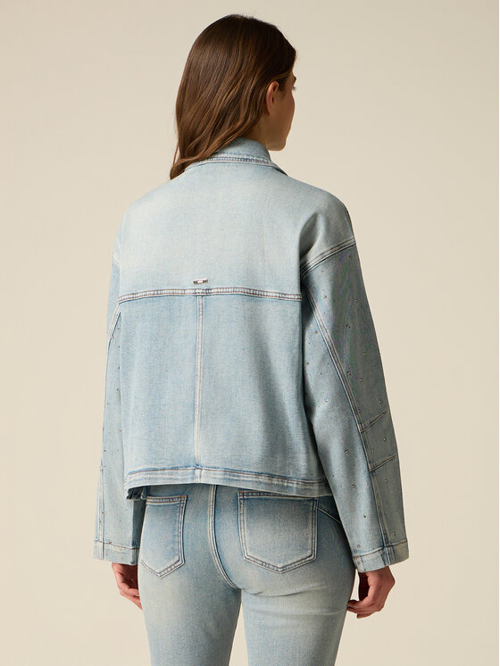 Oltre Oltre Marynarka R401J000312N024 Turkusowy Baggy Fit