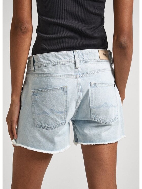 Pepe Jeans Pepe Jeans Szorty jeansowe Relaxed Short MW Niebieski Regular Fit