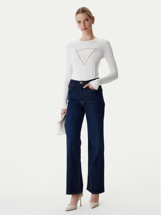 Guess Guess Džínsy W6RA1A D6881 Tmavomodrá Wide Leg