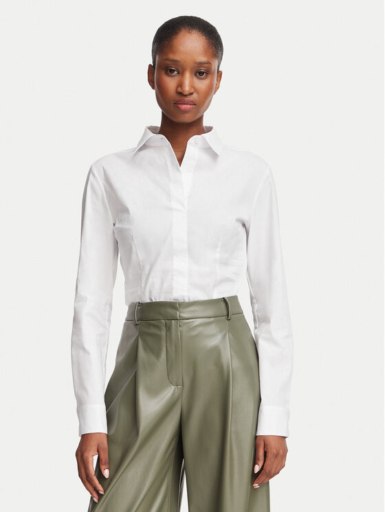 BOSS BOSS Риза Bashinah 50571060 Бял Slim Fit