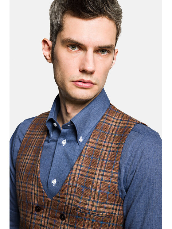 Lancerto Lancerto Kamizelka KA099222000002 Brązowy Slim Fit
