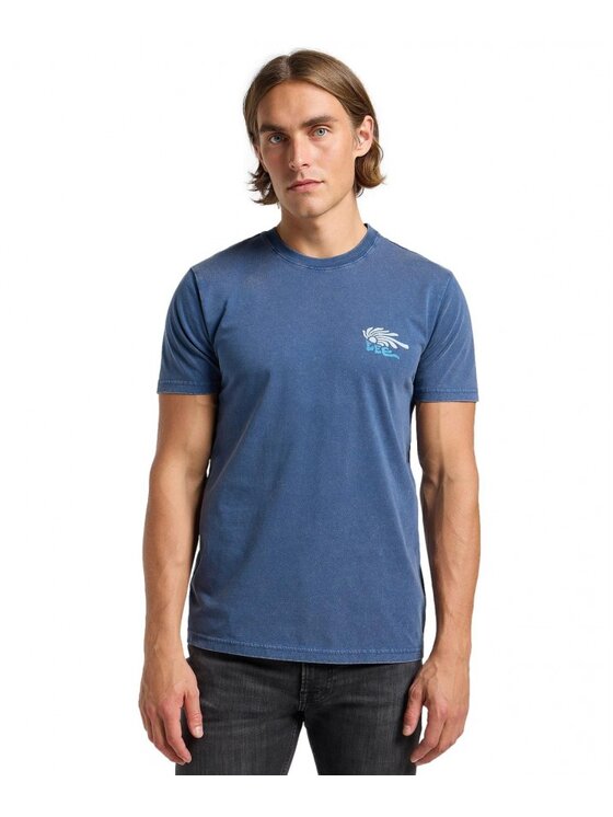 Lee Lee T-shirt MEDIUM LOGO TEE Blu Regular Fit
