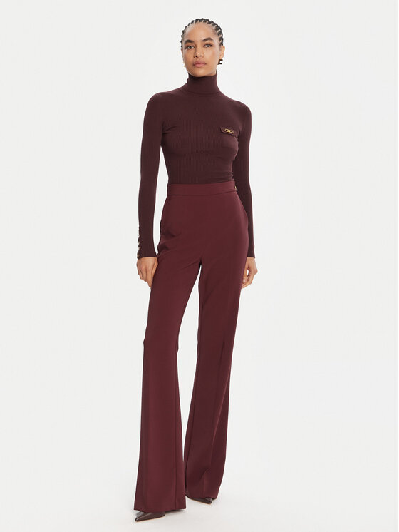 Elisabetta Franchi Elisabetta Franchi Rollkragenpullover MK-11B-56E2-V290 Dunkelrot Slim Fit
