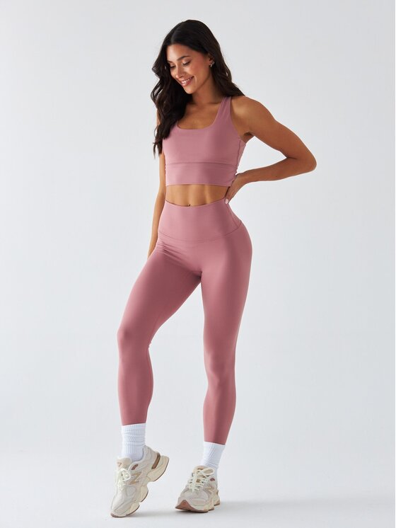 BeShaped BeShaped Legginsy Sportowe - Morning Dew Różowy Shaping Fit