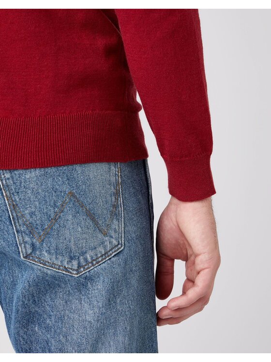 Wrangler Wrangler Sweter CREW KNIT Czerwony Regular Fit