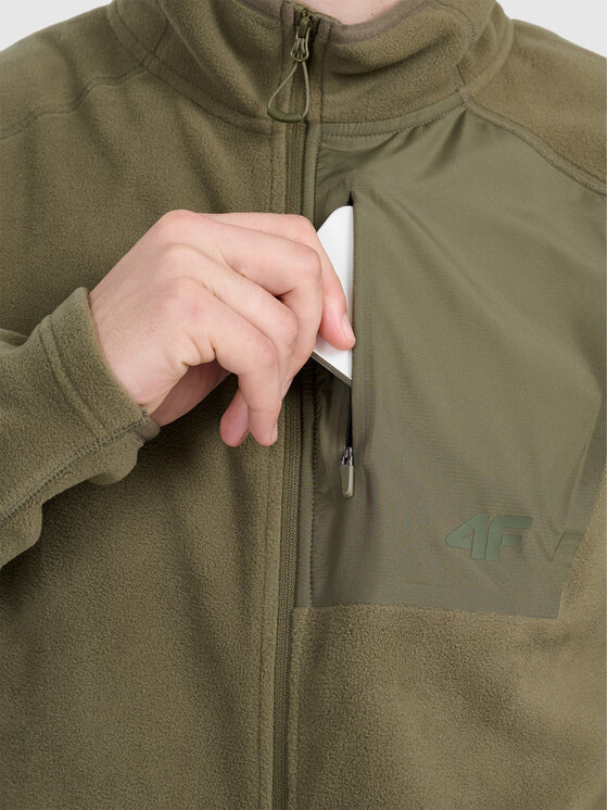 4F 4F Bluza techniczna HALNY Khaki Regular Fit