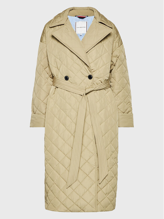 Tommy Hilfiger Tommy Hilfiger Prechodný kabát Sorona Quilted WW0WW35090 Béžová Regular Fit