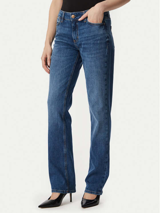 Guess Jeans hlače W6YAJD D1655 Modra Straight Leg