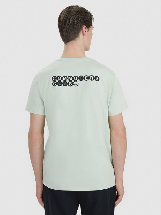 4F 4F T-Shirt A NEW ROAD AHEAD Turkusowy Regular Fit