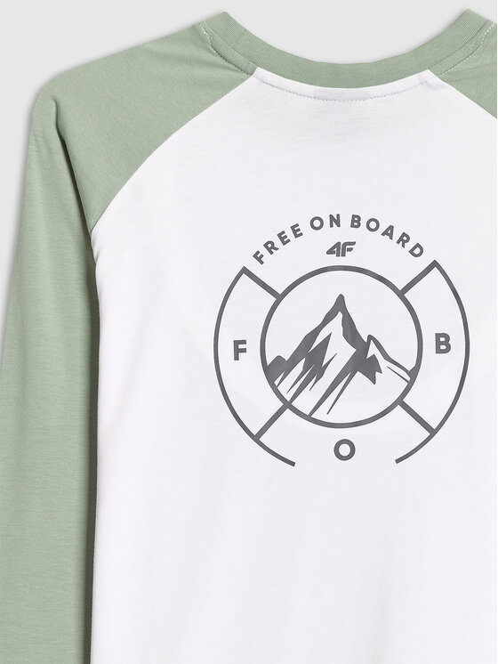 4F 4F Longsleeve 4FWAW25TLONF579-42S Zielony Regular Fit
