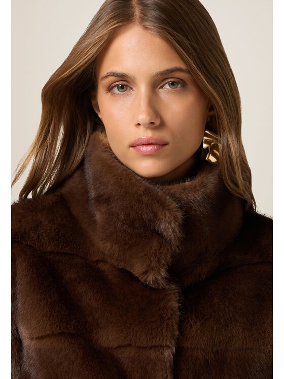 Oltre Oltre Cappotto 8719R001286N032 Marrone Boxy Fit