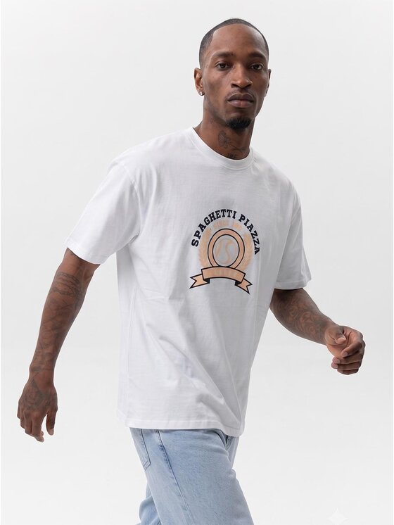 MyStars MyStars T-Shirt Piazza League 132424 Biały Regular Fit