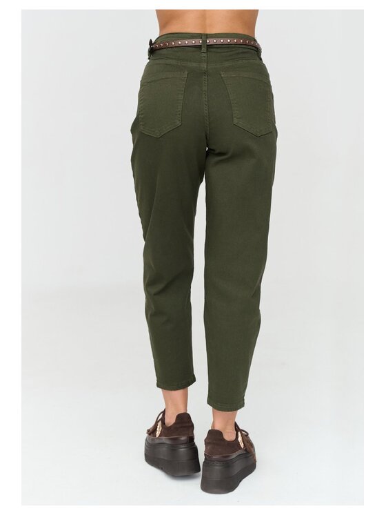 Makadamia Makadamia Jeansy C91 Khaki Loose Fit