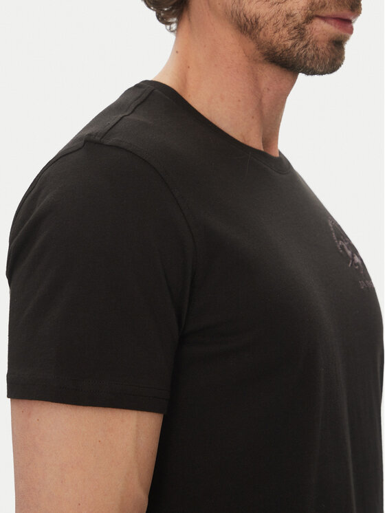 La Martina La Martina T-shirt Vernie MAR009 JS206 Crna Regular Fit