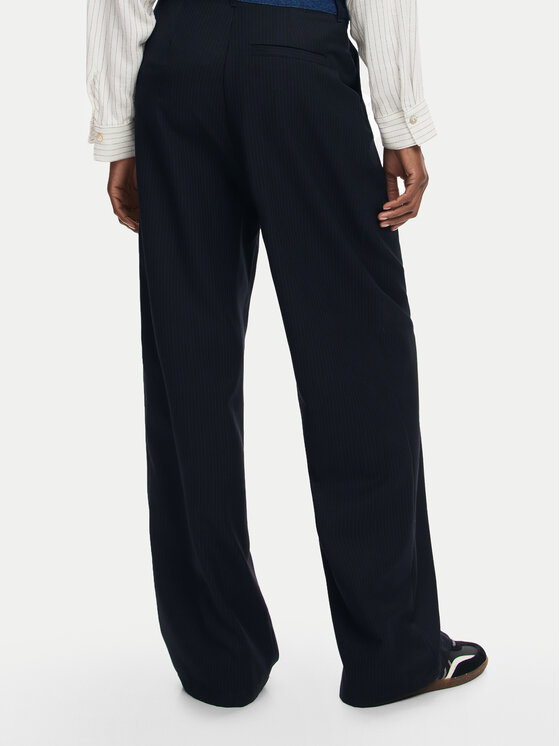 Desigual Desigual Hlače iz tkanine Garona 24WWPW26 Mornarsko modra Loose Fit