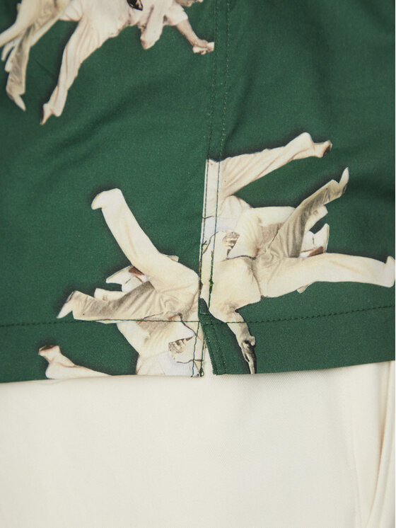 Lacoste Lacoste Marškiniai CH0113 Žalia Relaxed Fit