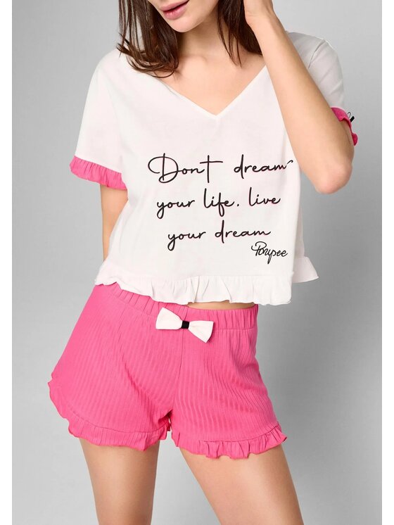 Poupée Marilyn Poupée Marilyn Koszulka piżamowa Dreams Biały Athletic Fit