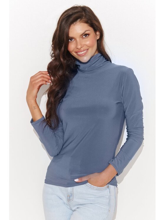 Numinou Numinou Bluzka NU460 Niebieski Classic Fit