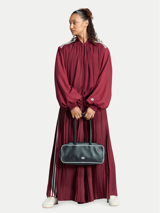 adidas adidas Bluza Satin Pleated Track Top LG4080 Bordowy Relaxed Fit