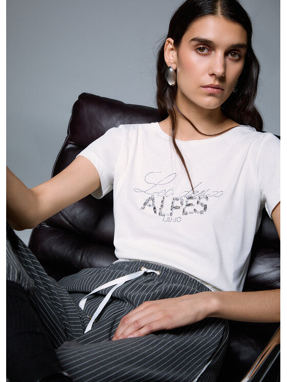 Liu Jo Liu Jo T-Shirt TF6241JS923L9508 Biały Regular Fit
