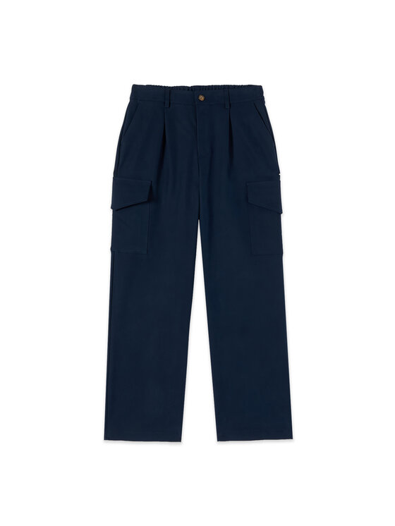 Oltre Oltre Pantaloni di tessuto P755R009429N034 Blu Baggy Fit