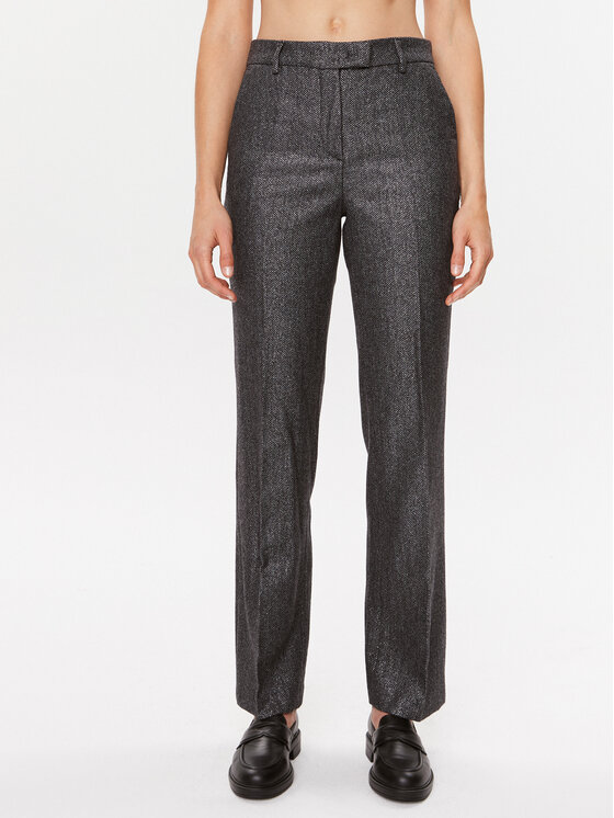 TWINSET Bavlnené nohavice 232TT2451 Sivá Regular Fit