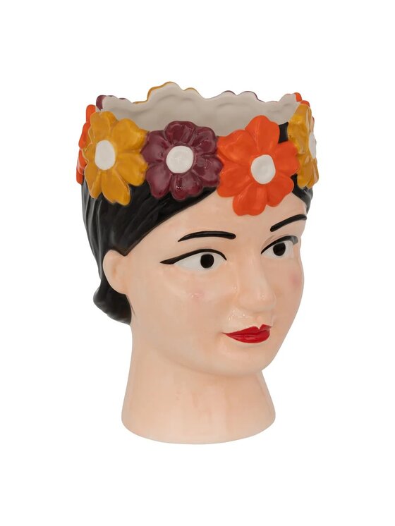 MIAhome MIAhome Osłonka ceramiczna w kształcie głowy kobiety Yuca 18,2 cm Kolorowy