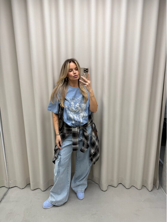 Magda Matyja Magda Matyja T-Shirt Cloud T-Shirt Niebieski Oversize