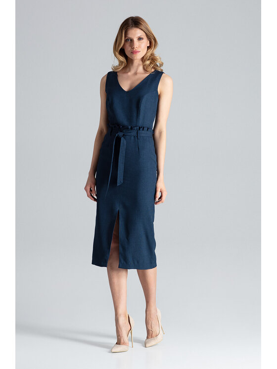 FIGL FIGL Sukienka M633 Granatowy Regular Fit