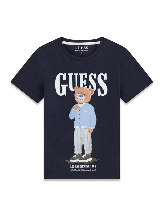 Guess Guess Tričko L6GI09 K8HM4 Tmavomodrá Regular Fit