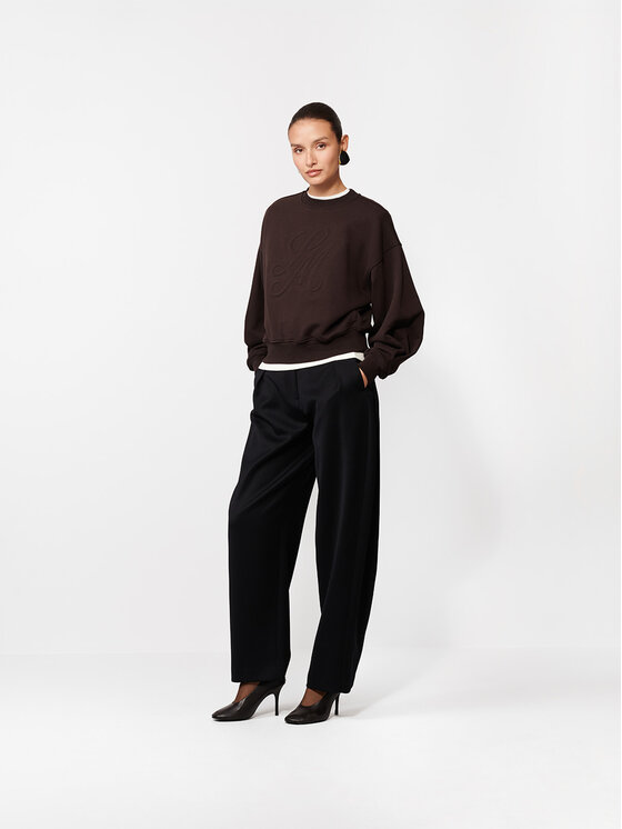 La Mania La Mania Felpa CREMA Marrone Basic Fit