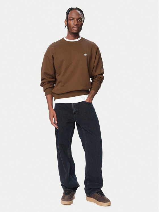 adidas adidas Majica dugih rukava Trefoil Essentials LL1047 Tamno smeđa Regular Fit