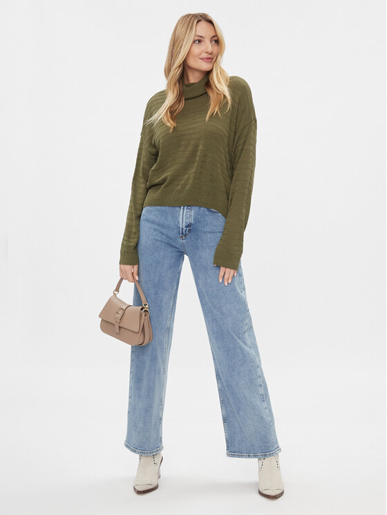 ONLY ONLY Krekls ar augstu apkakli 15294524 Zaļš Regular Fit