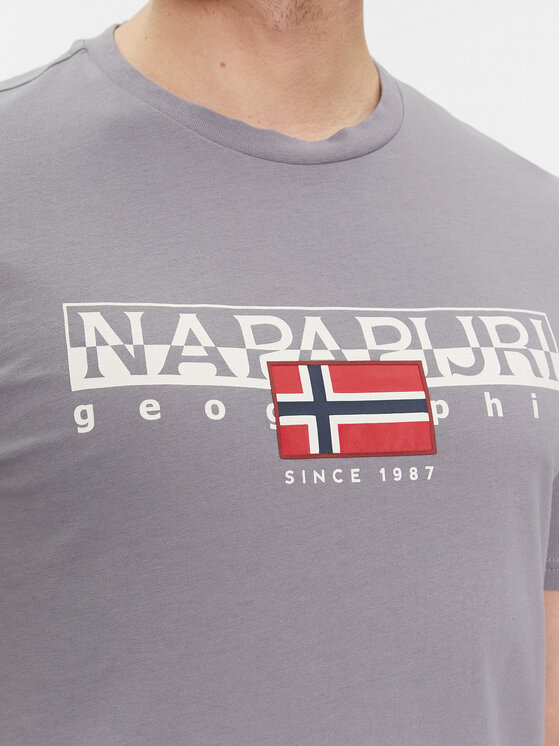 Napapijri Napapijri T-Shirt S-Aylmer NP0A4HTO Szary Regular Fit