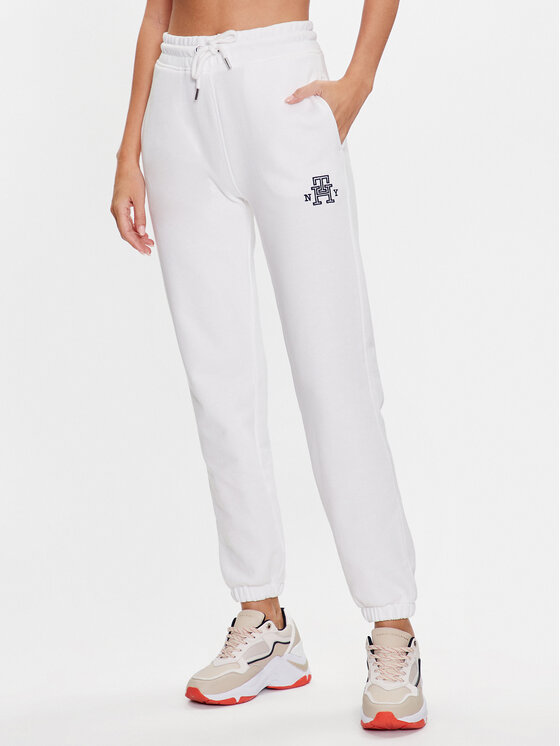 Tommy Hilfiger Tommy Hilfiger Sportinės kelnės WW0WW40083 Balta Tapered Fit