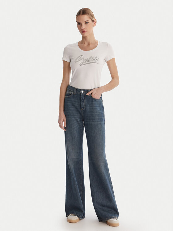 Guess Guess Tricou W6RI24 J1314 Alb Regular Fit
