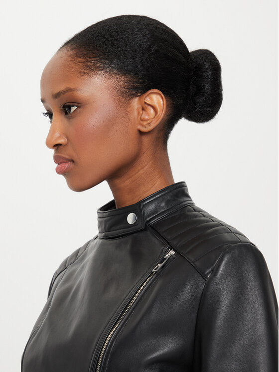 BOSS Boss Geacă de piele 50520779 Negru Regular Fit