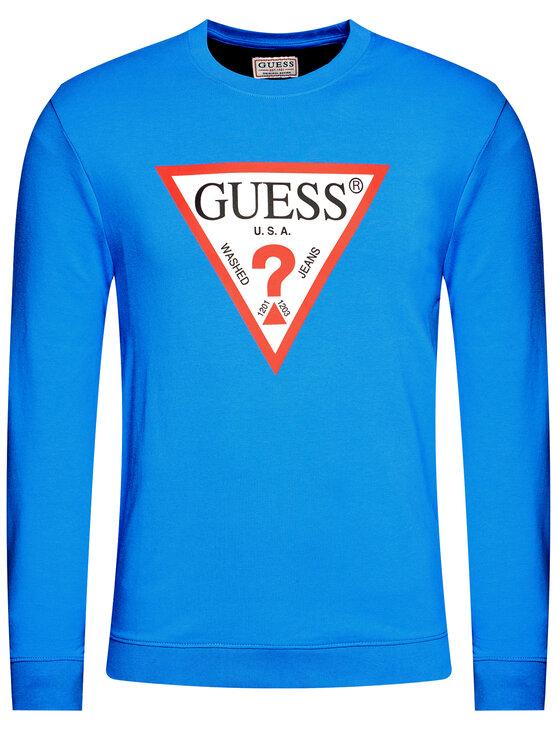 Guess Guess Bluză M1RQ37 K6ZS1 Albastru Slim Fit