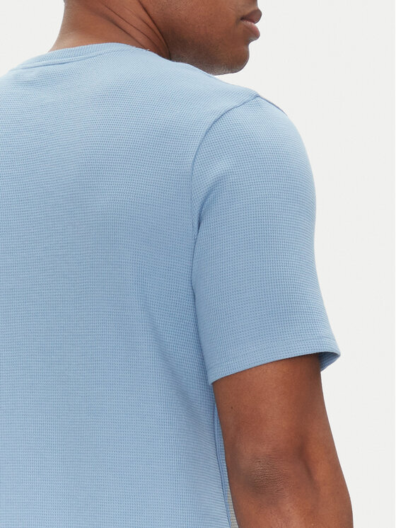 BOSS BOSS Koszulka piżamowa Waffle T-Shirt 50535891 Błękitny Regular Fit