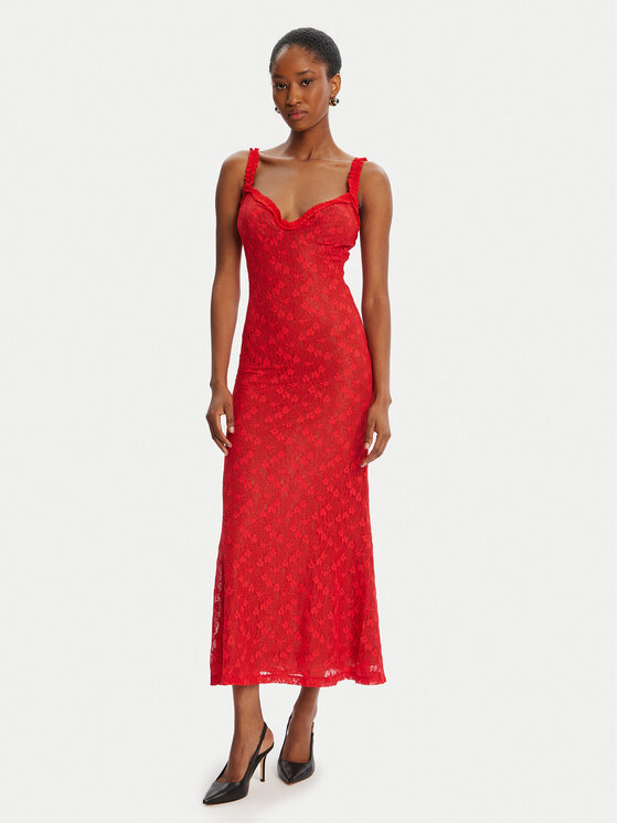 BARDOT Sukienka koktajlowa Alegra Stretch Lace 59964DB Czerwony Regular Fit
