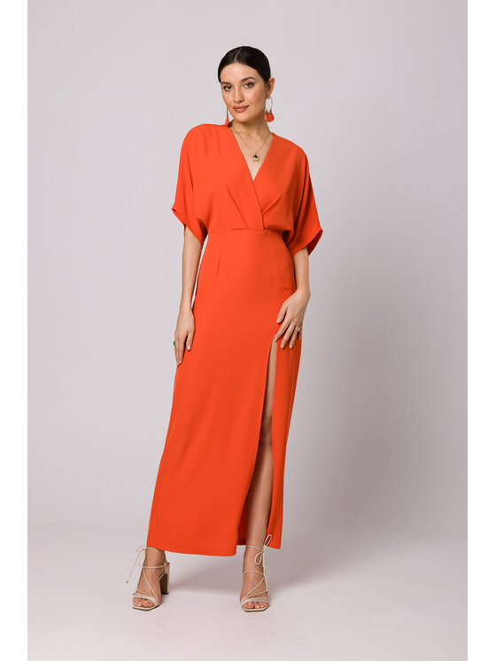 Makover Makover Každodenné šaty K163 Oranžová Regular Fit
