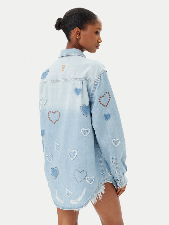 One Teaspoon One Teaspoon Τζιν πουκάμισο Everyday Studded 26714 Μπλε Relaxed Fit