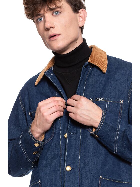 Lee Lee Kurtka jeansowa X TIMBERLAND BOX Niebieski Regular Fit