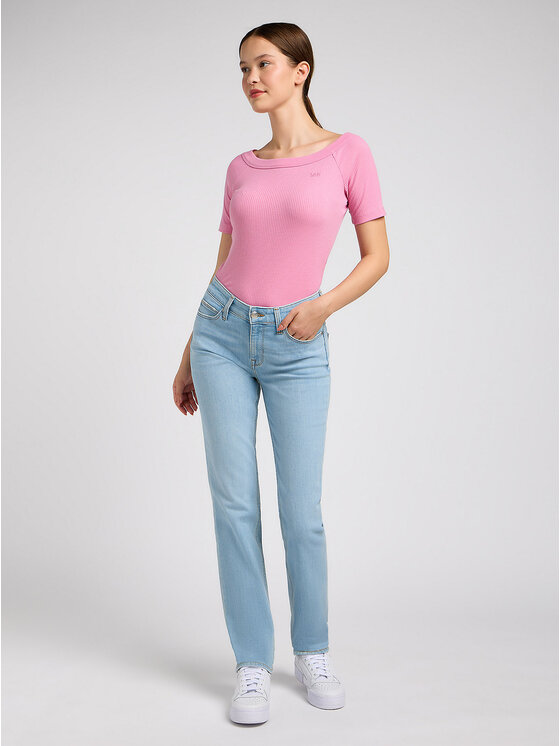 Lee Lee Jeansy MARION STRAIGHT Niebieski Regular Fit