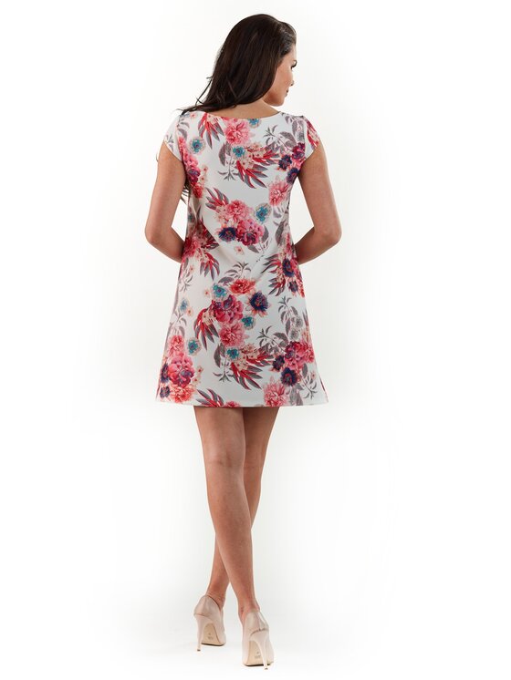 Awama Awama Sukienka letnia A226 Kolorowy Basic Fit
