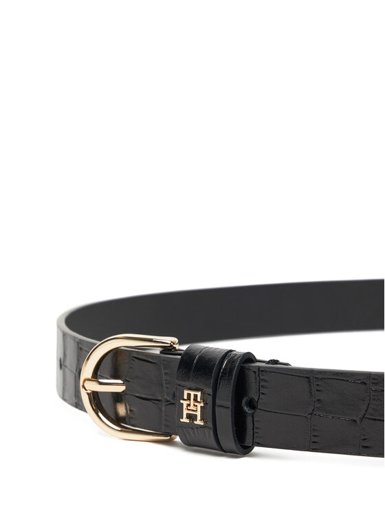 Tommy Hilfiger Tommy Hilfiger Ζώνη Γυναικεία Essential Effortless 2.5 Croc Go AW0AW17755 Μαύρο